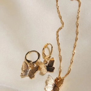 Butterfly Necklace Earrings Set