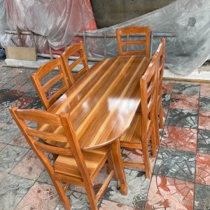 ከ ዋንዛ የተሰራ ባለ 6 ወንበር ጠረፔዛ