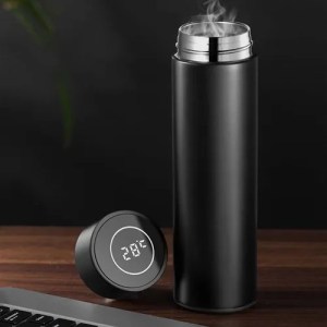 Smart LED Temperature Display Bottle and Notebook Gift Set